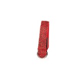 Cumpara ieftin Zgarda LED pentru caini si pisici, model leopard, 58 cm, marimea L, rosu, Oem