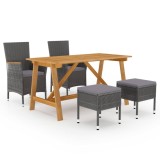 vidaXL Set de masă pentru grădină, 5 piese, gri 3068748