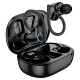 Casti Bluetooth Hoco EQ8 Pure Joy, Capacitate 500mAh, Autonomie 7 Ore, Afisaj Digital, Negru
