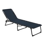 Sezlong plaja, Almeria, pliabil, structura metal, gri 190 x 55.5 x 30 / 85 cm