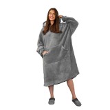 Patura cu maneci, tip Hanorac, cu dublu strat gros manseta elastica, Serpa 220 g/m&sup2; &amp;amp; Polar 260 g/m&sup2; dimensiune 130 cm, gri