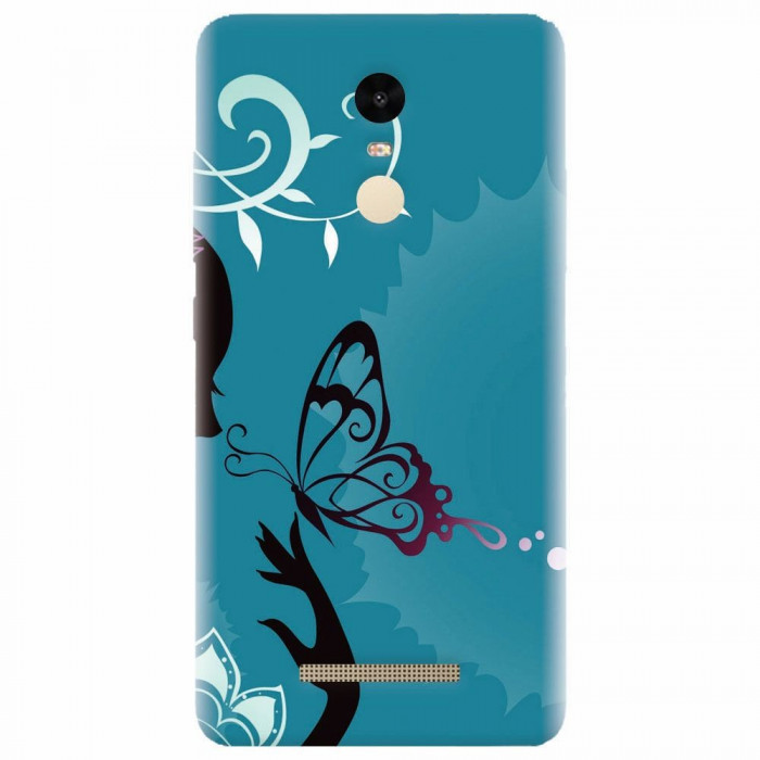 Husa silicon pentru Xiaomi Remdi Note 3, Blue Butterfly