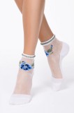 Șosete Poliamidă 1/2 cu model floral și picot lurex, Fantasy 138 - Alb, 38-39 (25)
