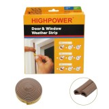 Garnitura etansare usi si ferestre maro autoadeziva 10m, profil D 3-7mm, EPDM HighPower