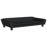 Cumpara ieftin Pat de caini, negru, 100x50x21 cm, catifea