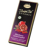 Ciocolata amaruie cu zmeura si rodie 55% cacao, 100g, Liebhart&rsquo;s Amore Bio