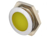 Lampă LED galbenă 24-28V DC &Oslash;22mm IP67 metal