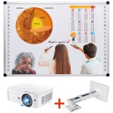 Pachet Tabla interactiva de 85&amp;#8243;, VISUAL Genius, tehnologie tactila IR, 20 puncte de atingere, suport perete