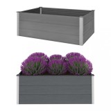 Strat inaltat gradina vidaXL, gri, 150x100x54 cm, WPC, jardiniera lemn compozit, rezistent intemperii, design modern
