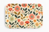 Cumpara ieftin Tavă plastic dur, model floral 2, 37x25,5x3 cm