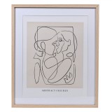 Rama foto decorativa, Callena, model pictura abstracta, lemn, simpla, maro, 55 x 65cm