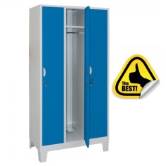 VESTIAR METALIC CU PICIOARE SI 3 USI COLOR ALBASTRU 900x500x1920 mm (LxlxH), Asamblat, PLUS