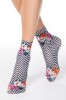 Șosete 1/2 cu imprimeu dungi și flori, Conte Fantasy 011 - Multicolor, 36-39 (23-25), Conte Elegant