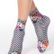 Șosete 1/2 cu imprimeu dungi și flori, Conte Fantasy 011 - Multicolor, 36-39 (23-25)