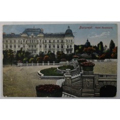 BUCURESTI , HOTEL BOULEVARD , VAZUT DINSPRE CERCUL MILITAR , CARTE POSTALA , 1931