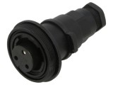 Conector circular mamă BULGIN PXV0732/S 3 pini 12A 277V IP68/IP69K 6-8mm
