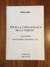 Horia SIMA - Declaration de Mouvement Legionnaire 1990 (Paris) - Foarte rara! foto