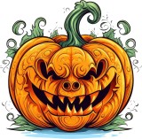 Cumpara ieftin Sticker decorativ, Halloween, Dovleac, Portocaliu, 60 cm, 8588ST-6, Oem