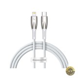 Cablu Date si Incarcare USB-C - Lightning Baseus Glimmer Series 20W 1m Alb CADH000002