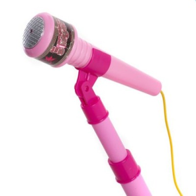 Microfon iMK&amp;reg; pentru scena Microphone Singer suport, lumini si conectare MP3, Roz foto
