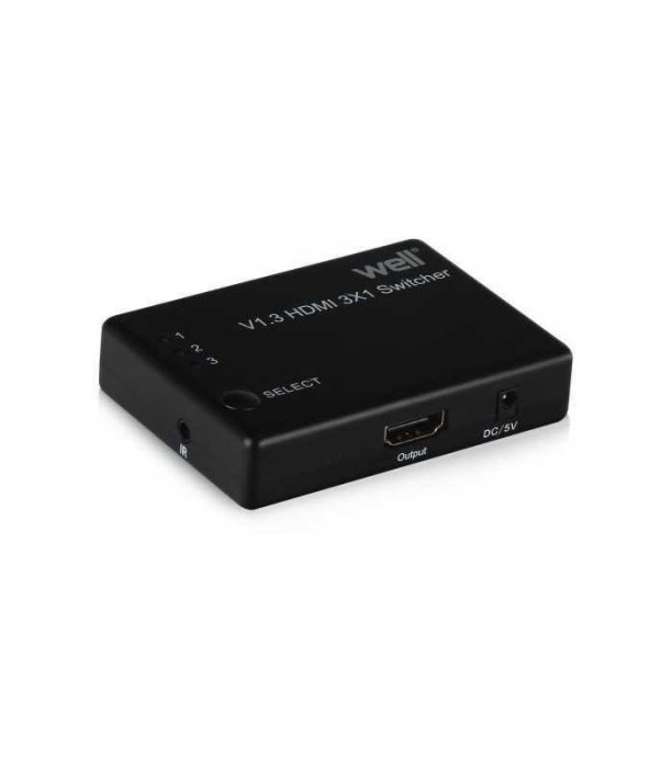 Switch HDMI 3 intrari FullHD V1.3 cu telecomanda Well