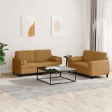 vidaXL Set de canapele cu perne, 2 piese, maro, catifea 3202001