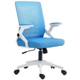 Vinsetto Scaun Ergonomic Reglabil pe &Icirc;nălțime cu Cotiere de Ridicare, Scaun de Birou Pivotant din Poliester, 54x54x89-99 cm, Albastru | Aosom Romania