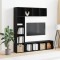 vidaXL Dulap pentru cărți 3 pcs Stejar Negru 36 x 30 x 143 cm 3333046
