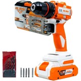 Ruris RMX1260 - Masina de gaurit si insurubat cu percutie cu 1 acumulator Li-Ion 20 V 2 Ah 60 Nm motor fara perii led iluminare valiza plastic accesor
