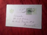 Carte Postala circulata 1915 Constanta - Bucuresti catre Dr. I.Dona cu Timbru fix 5 bani Ferdinand si T.Ajutor