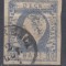 ROMANIA 1872 LP 31c REGELE CAROL I CU BARBA10 BANI ULTRAMARIN IMPRESIUNE DEFECTUOASA POINCON
