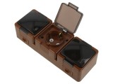 Conector alimentare AC Schuko 250VAC 16A 2P+PE, maro, pentru perete