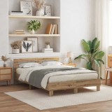 VidaXL Cadru de pat stejar artizanal 150 x 200 cm Lemn compozit