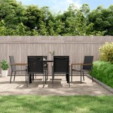 VidaXL Set mobilier de grădină, 7 piese, negru, textilenă și oțel