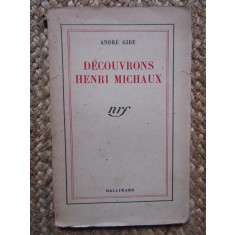 DECOUVRONS HENRI MICHAUX - ANDRE GIDE , 1941 EX LIBRIS BARBU BREZIANU