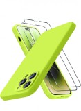 Husa silicon antisoc cu microfibra interior pentru Iphone 14 Pro Max Verde Neon, Alt model telefon Huawei