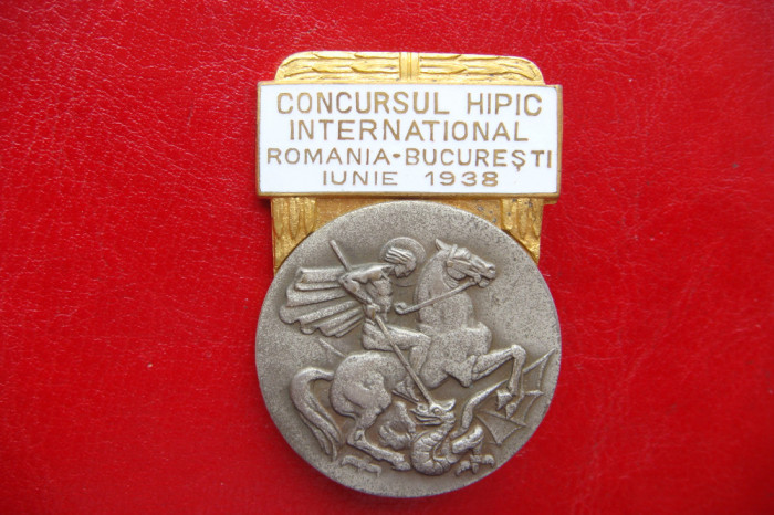 INSIGNA CONCURSUL HIPIC INTERNATIONAL ROMANIA BUCURESTI 1938