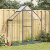 Sera Gradina vidaXL, Cadru Aluminiu Antracit, 169x58x202cm, Baza inclusa, Policarbonat UV