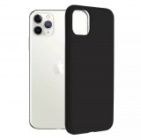 Husa iPhone 11 Pro Max Silicon Negru Slim Mat cu Microfibra SoftEdge