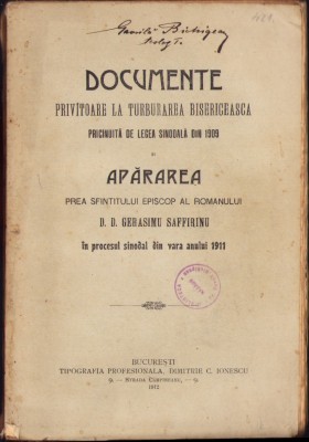 823SPN Documente privitoare la turburarea bisericească din 1909 foto