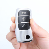 Husa Cheie Auto FORD TPU+PC SILVER cu Butoane Negre Cheie Briceag Ford Focus Fiesta AutoProtect KeyCars, Oem