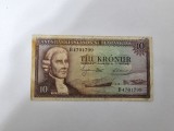 Islanda 10 Kronur 1957 Bancnota Rara - Numismatică Europa