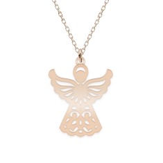 Aniela - Colier personalizat ingeras din argint 925 placat cu aur roz
