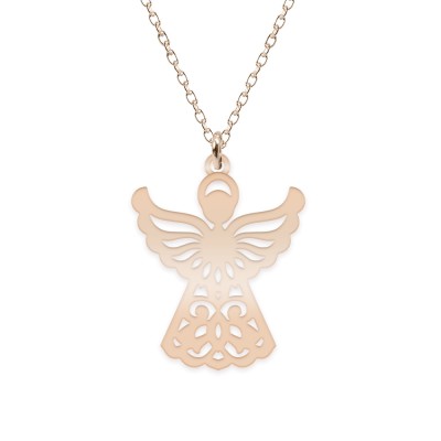 Aniela - Colier personalizat ingeras din argint 925 placat cu aur roz foto