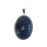 Pandantiv argint mare cu agat albastru 25x18 MM