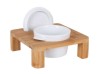 Bol Portelan cu Capac si Suport Bambus Viejo Valle, 17x17x6 cm, Diametru 10 cm