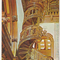bnk cp Sinaia - Muzeul Peles - Holul de Onoare . Scara in spirala - necirculata