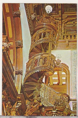 bnk cp Sinaia - Muzeul Peles - Holul de Onoare . Scara in spirala - necirculata foto