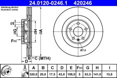 ATE 24.0120-0246.1 Disc frana
