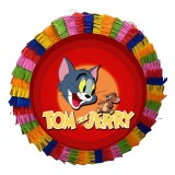 Pinata pentru petreceri, 35 cm, multicolora, model Tom si Jerry, umplutura inclusa